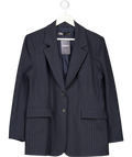 ZARA Blue Pinstripe Blazer With Shoulder Pads UK XL