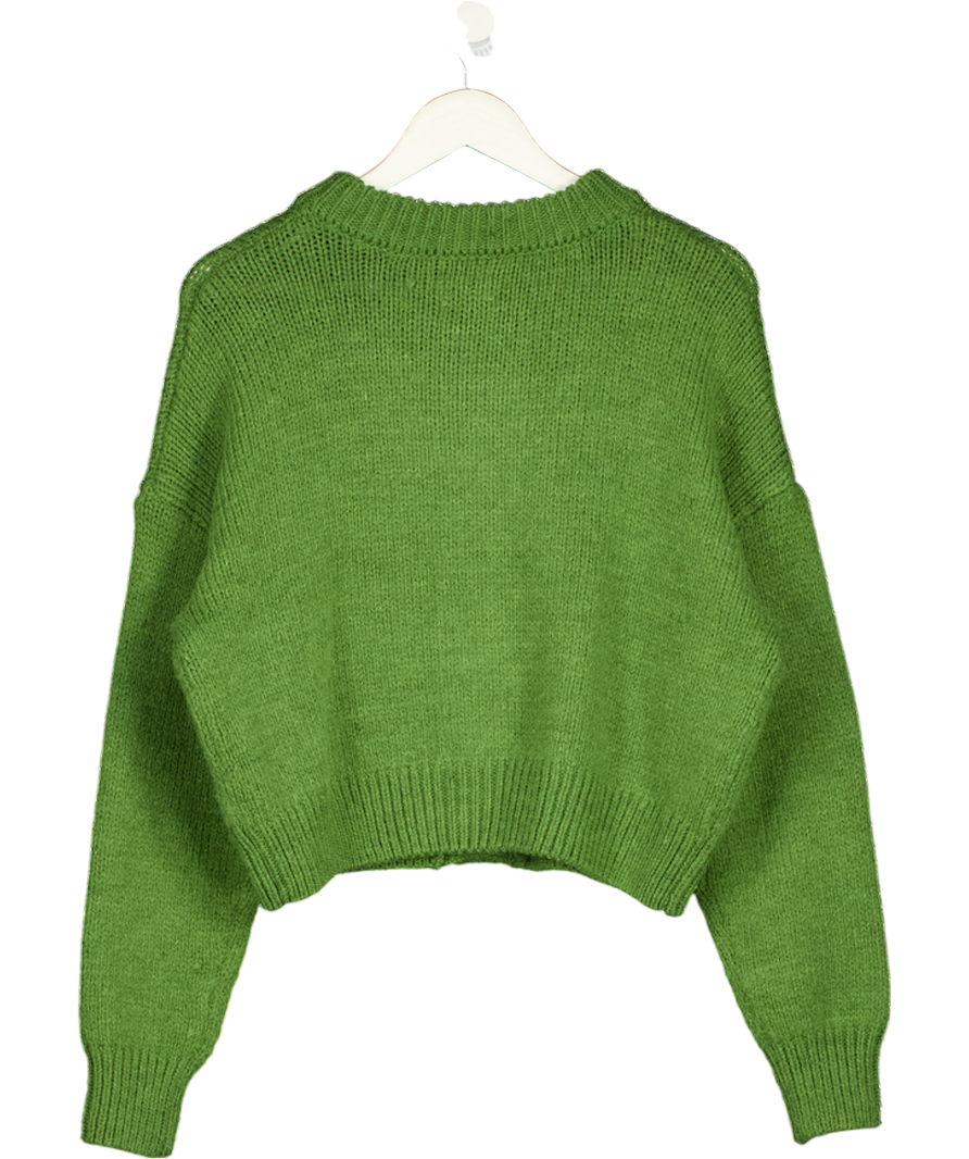 ASOS Design Crop Crew Neck Cardigan In Green UK M