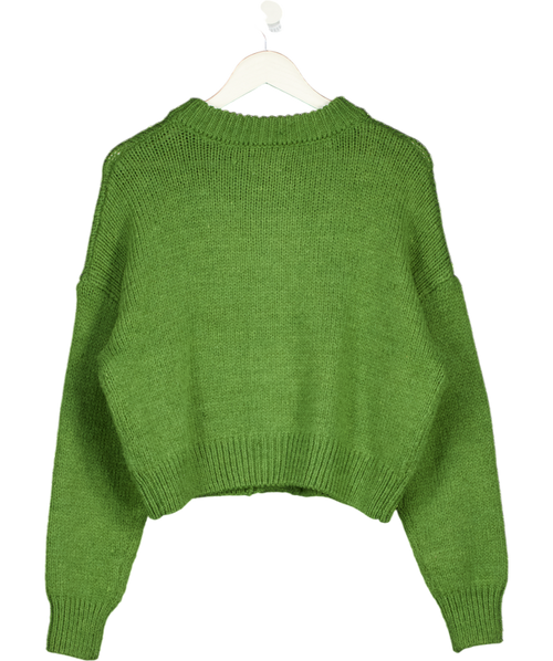 ASOS Design Crop Crew Neck Cardigan In Green UK M