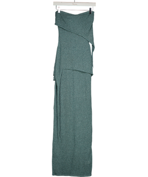Mars the Label Blue Knit Asymmetric Layered Maxi Bandeau Dress UK M