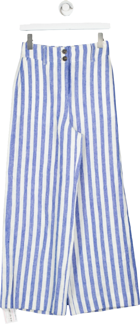 Boden Blue Westbourne Linen Trousers UK 6 petite