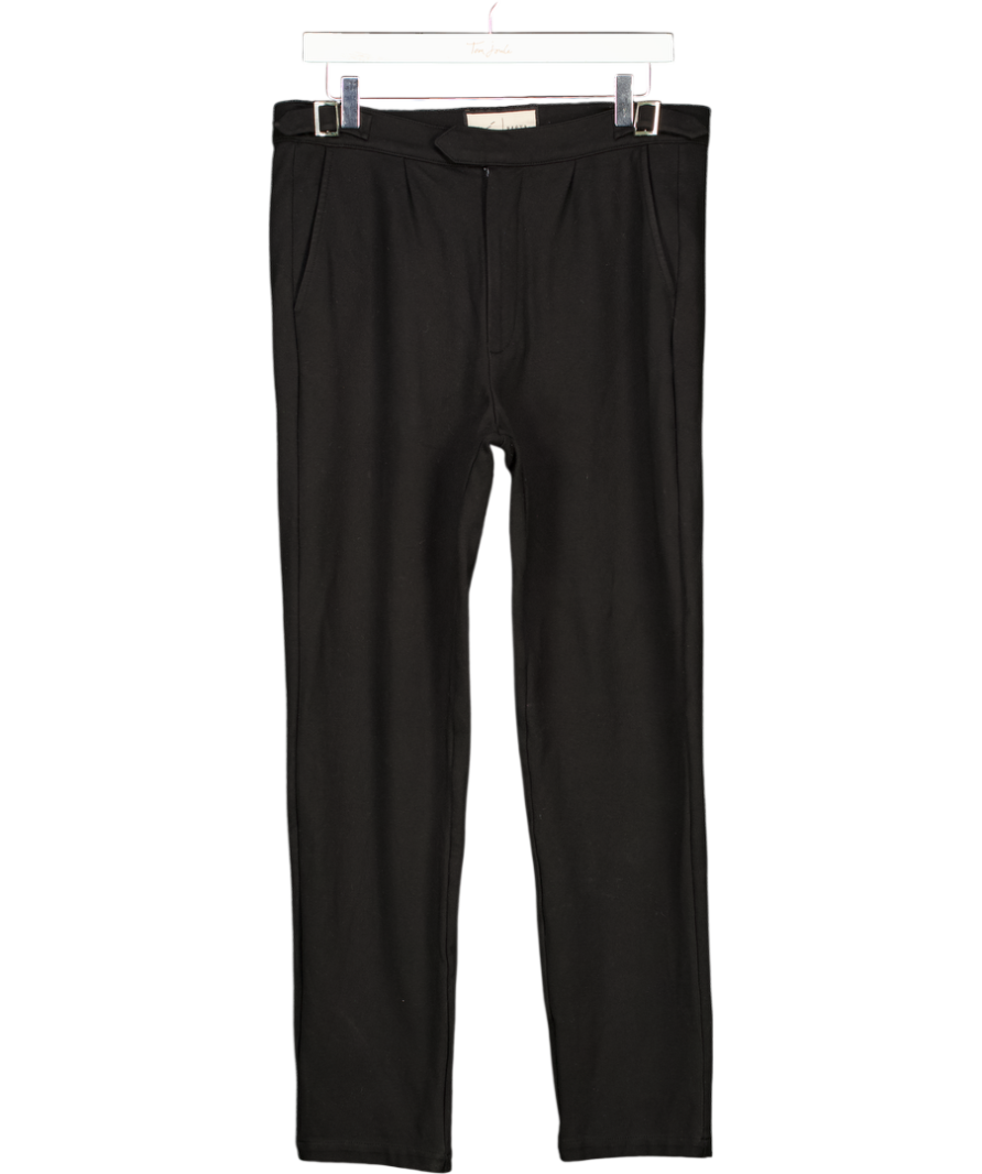PREVU STUDIO Black Rayon Blend Tapered Leg Trouser UK S