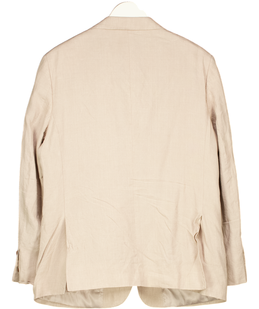 CHARLES TYRWHITT Linen Cotton Slim Fit Blazer - Limestone Beige UK 42" CHEST