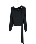 ASOS Black Cowl Neck Batwing Top With Scarf Detail UK S