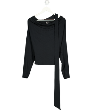 ASOS Black Cowl Neck Batwing Top With Scarf Detail UK S