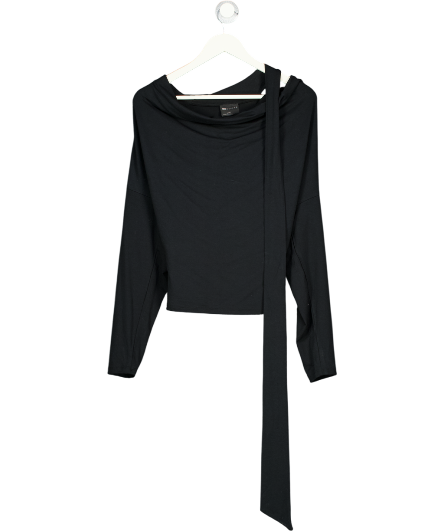 ASOS Black Cowl Neck Batwing Top With Scarf Detail UK S