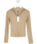 Next Brown Neutral N. Premium Long Sleeve Collar Polo Top UK 6