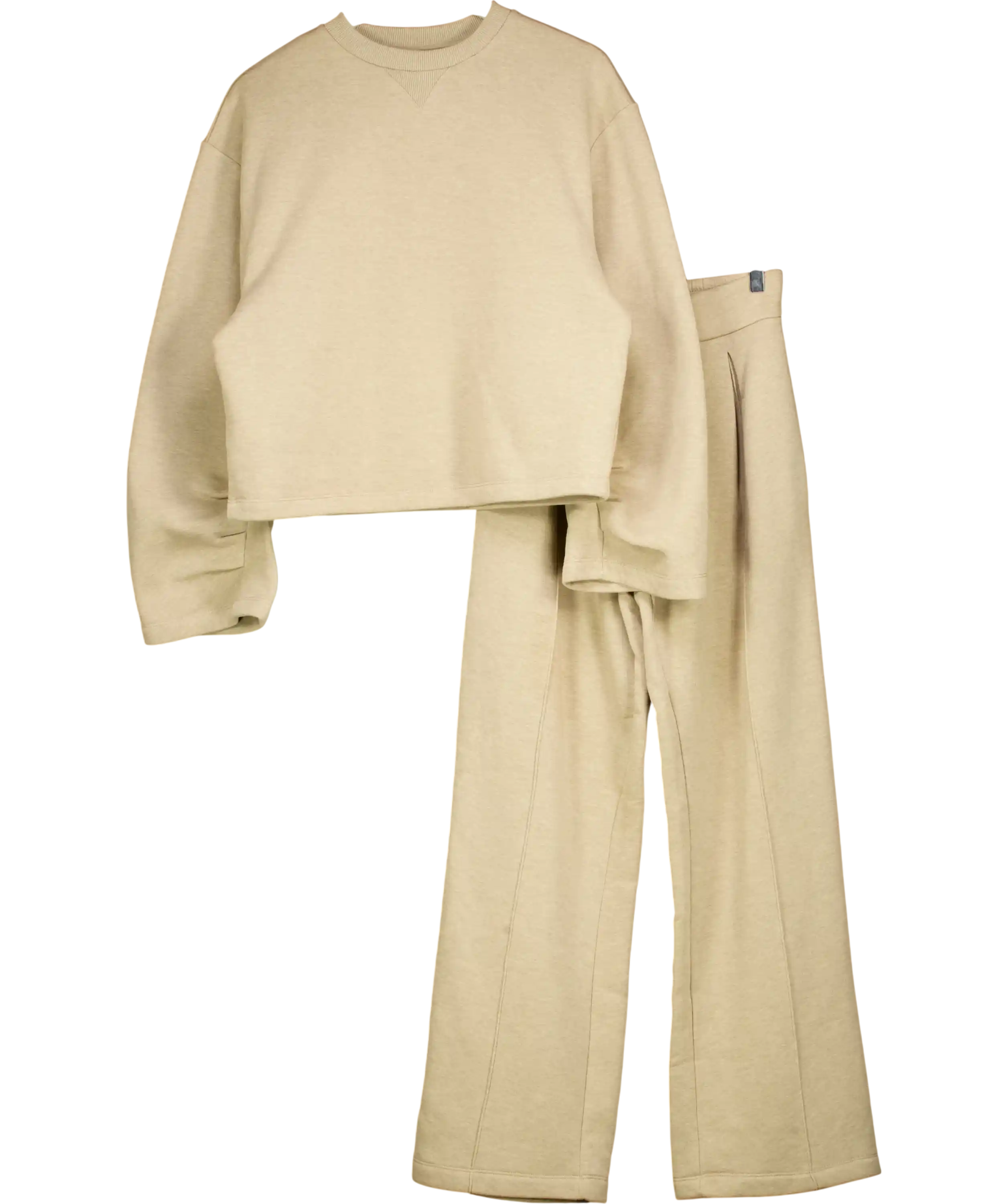 ASOS 2-piece Beige Marl Sweatshirt And Straight Leg Jogger Set UK XS