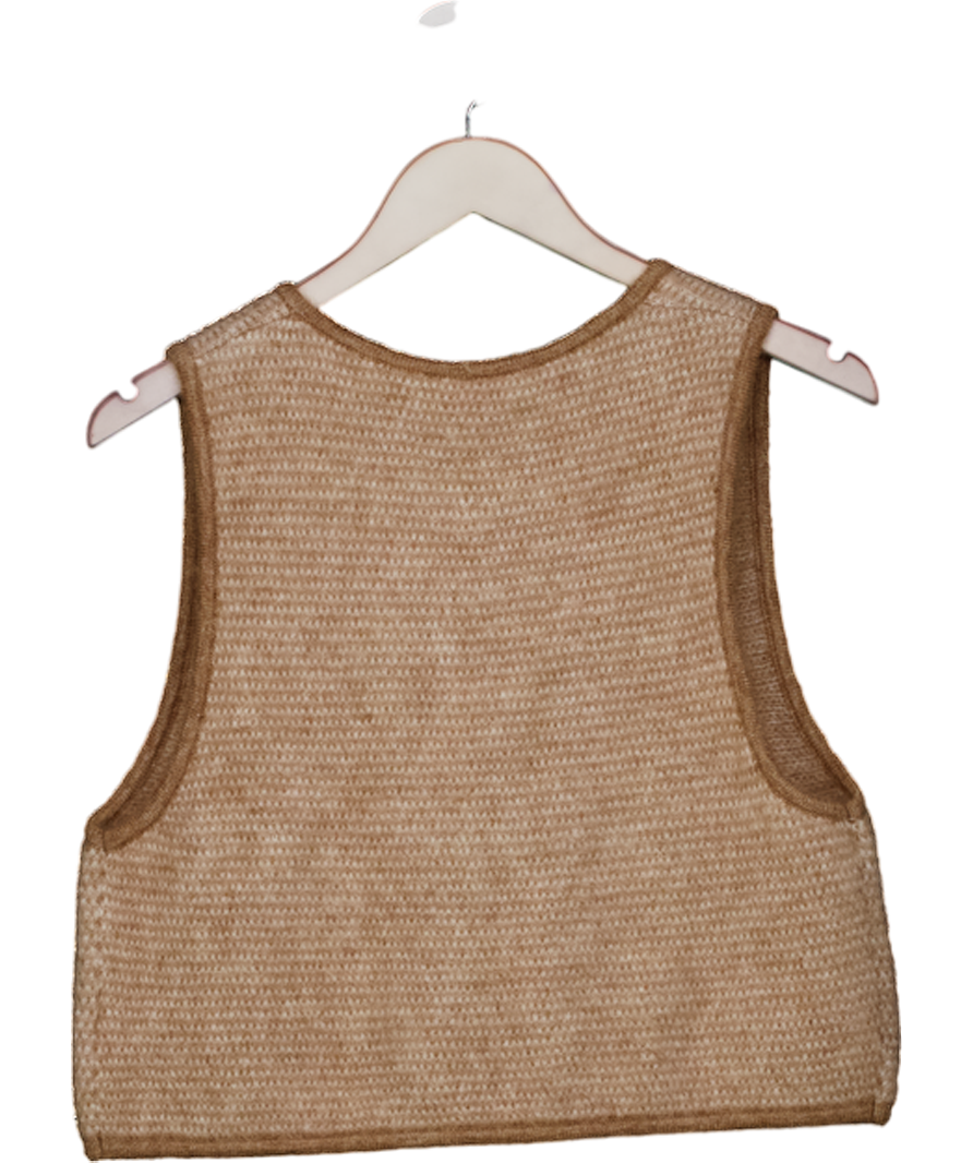 Sezane Beige Merino Wool & Kid Mohair Blend Pepy Waistcoat Top UK M