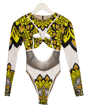 BFYNE Yellow Sadre swimsuit UK S