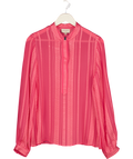 ZEUS+DIONE Pink Textured Silk Blend Shirt UK M