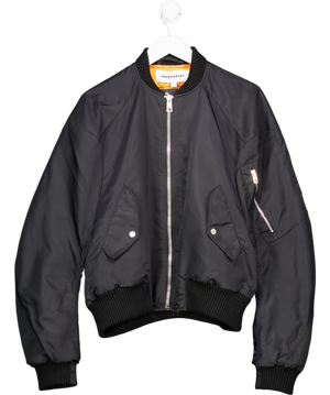 Jordan Luca Black Mock Neck Zip Up Bomber Jacket UK M