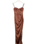 Babyboo Brown Corset Split Maxi Dress UK S