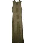 DAILY PAPER Green Izara Open-back Slim-fit Cotton-knit Maxi Dress UK XXL