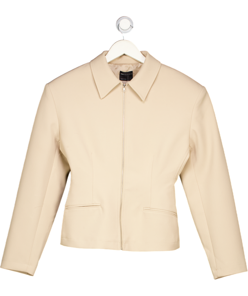 ASOS Beige Fitted Zip Through Blazer UK 10