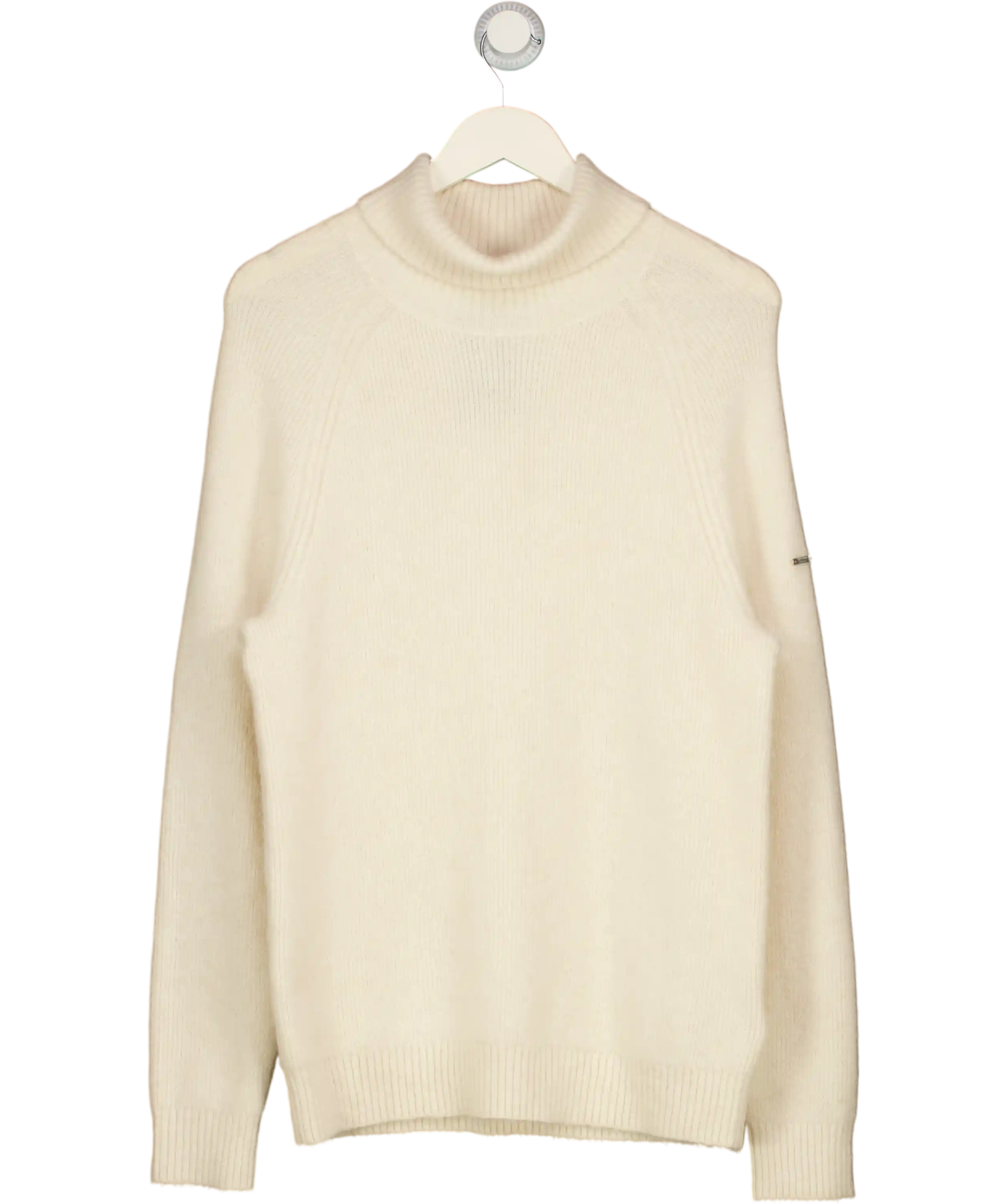 SUPERDRY Cream Alpaca Chunky Roll Neck Jumper UK L