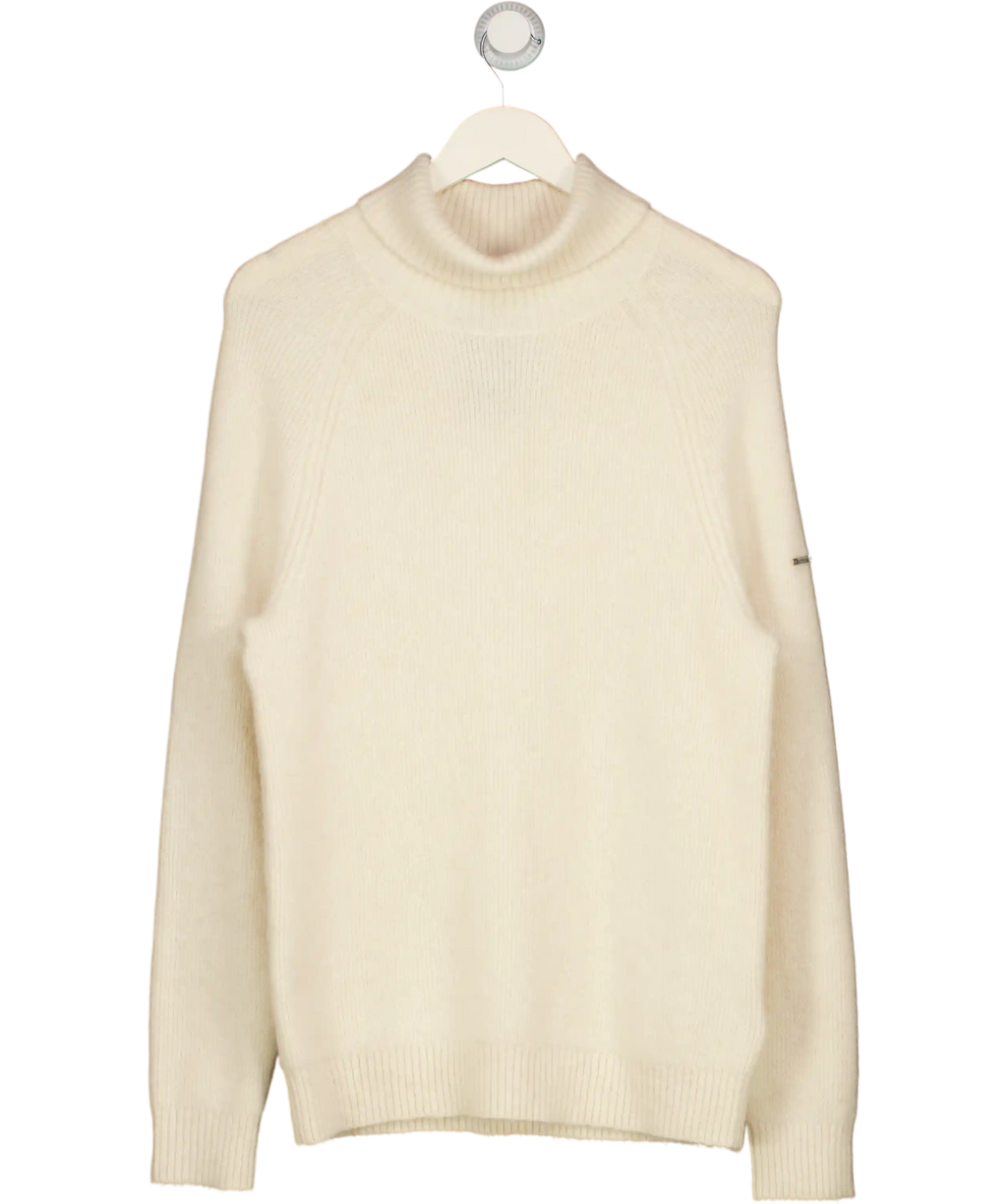 SUPERDRY Cream Alpaca Chunky Roll Neck Jumper UK L