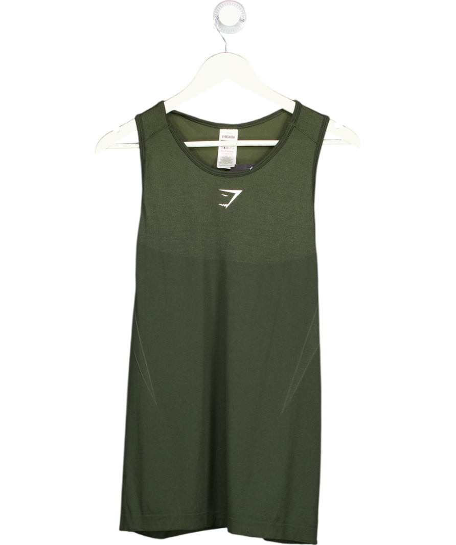 gymshark Green Shadow Seamless Stringer Vest UK M