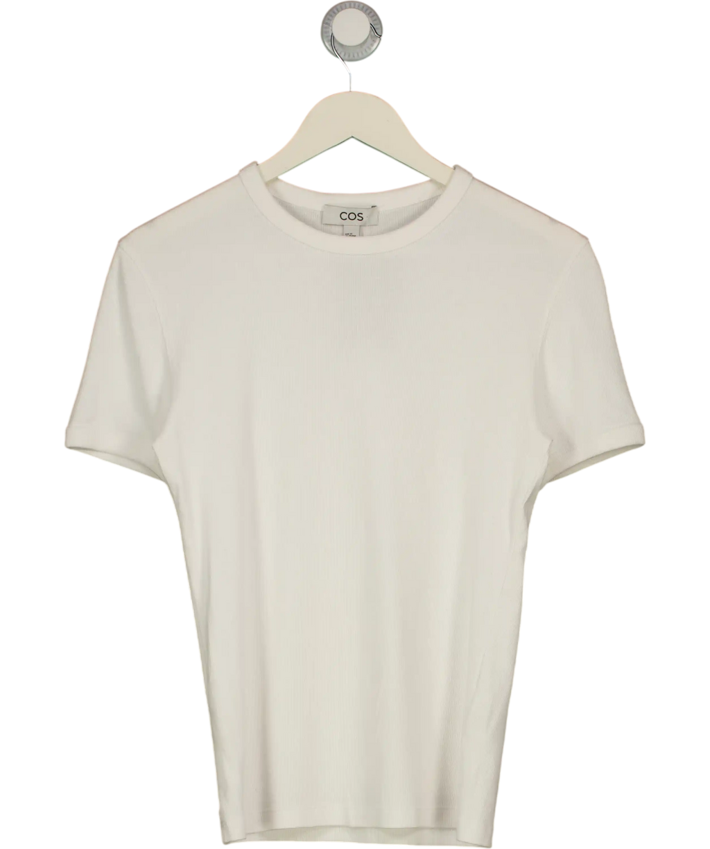 cos White Slim Cotton Raglan T-shirt UK XS