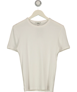 cos White Slim Cotton Raglan T-shirt UK XS