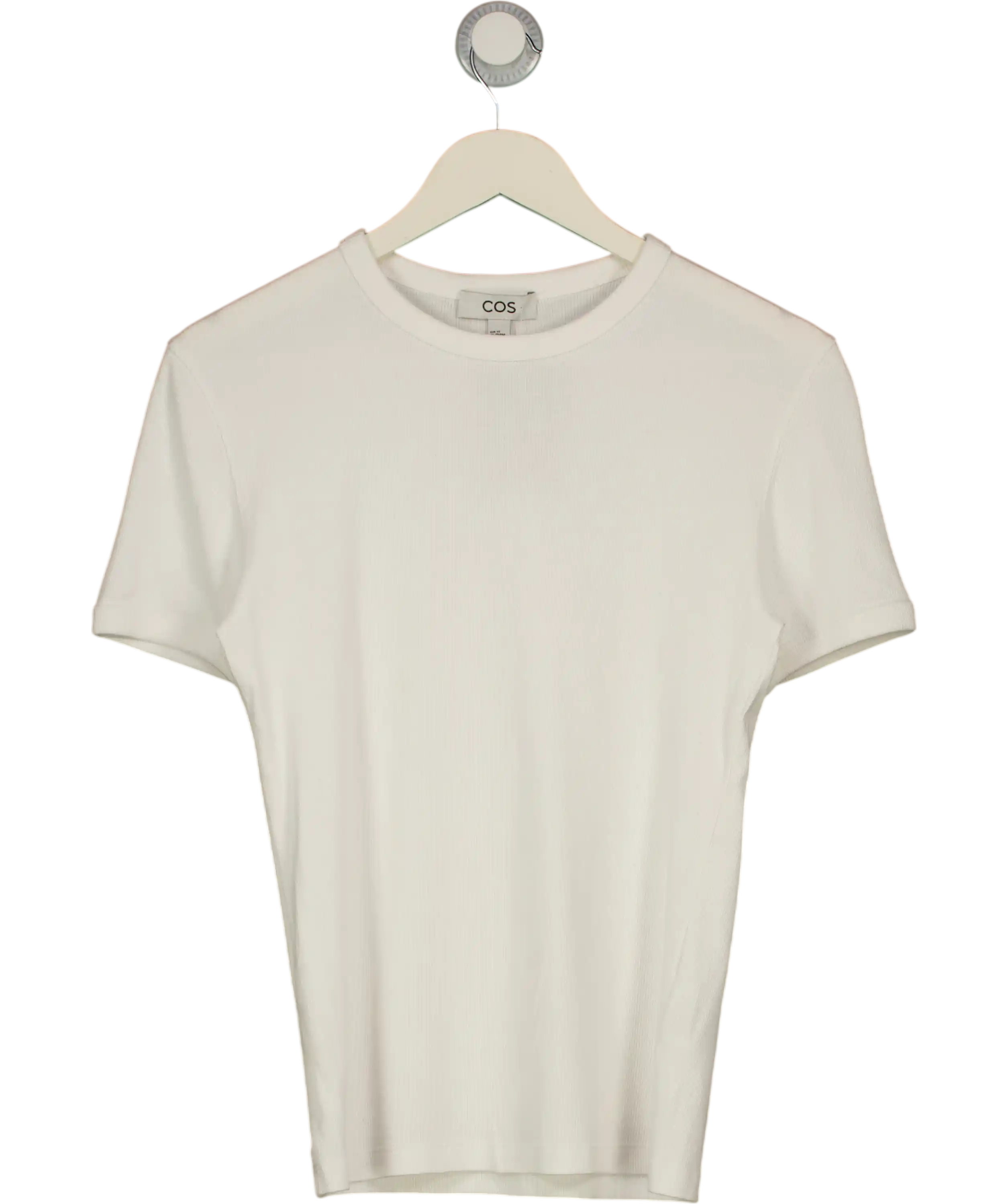 cos White Slim Cotton Raglan T-shirt UK XS