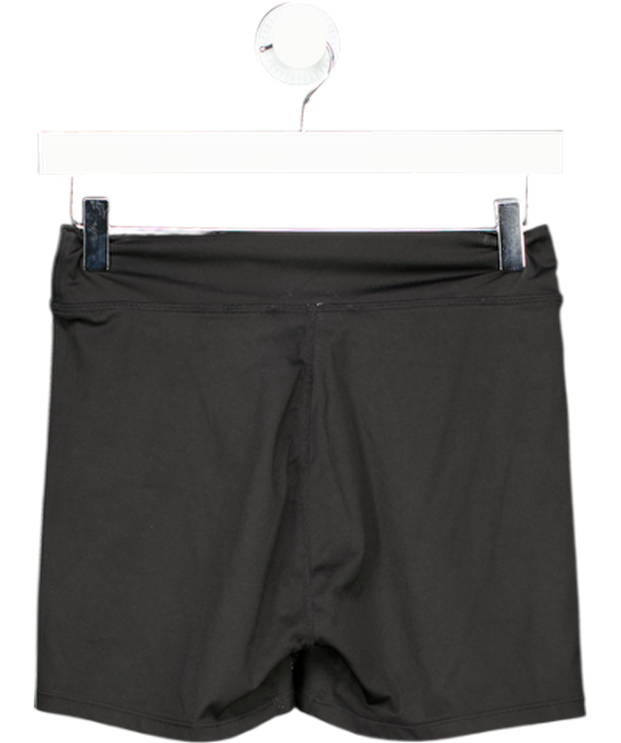 White Fox Black Slogan Printed Booty Shorts UK S