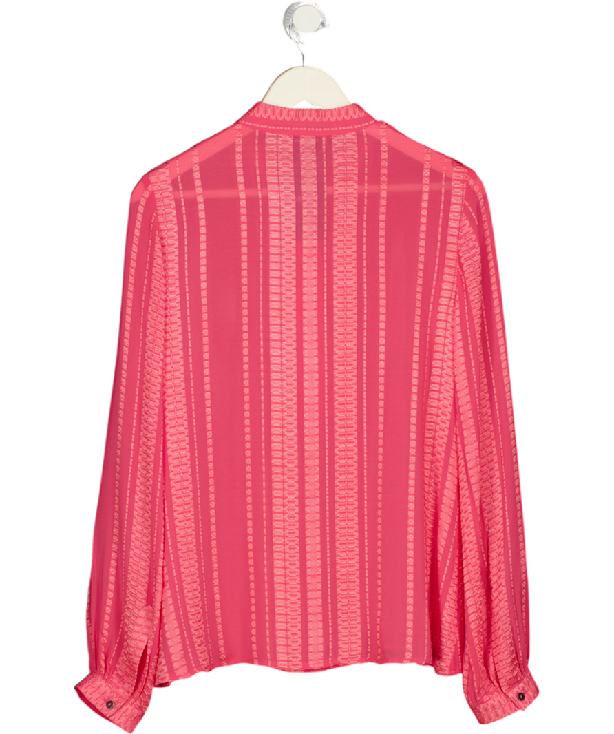 ZEUS+DIONE Pink Textured Silk Blend Shirt UK M