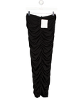 Leau Black Ruched Mesh Maxi Skirt UK S