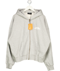 YOUNGLA Grey Full Zip Hoodie UK L