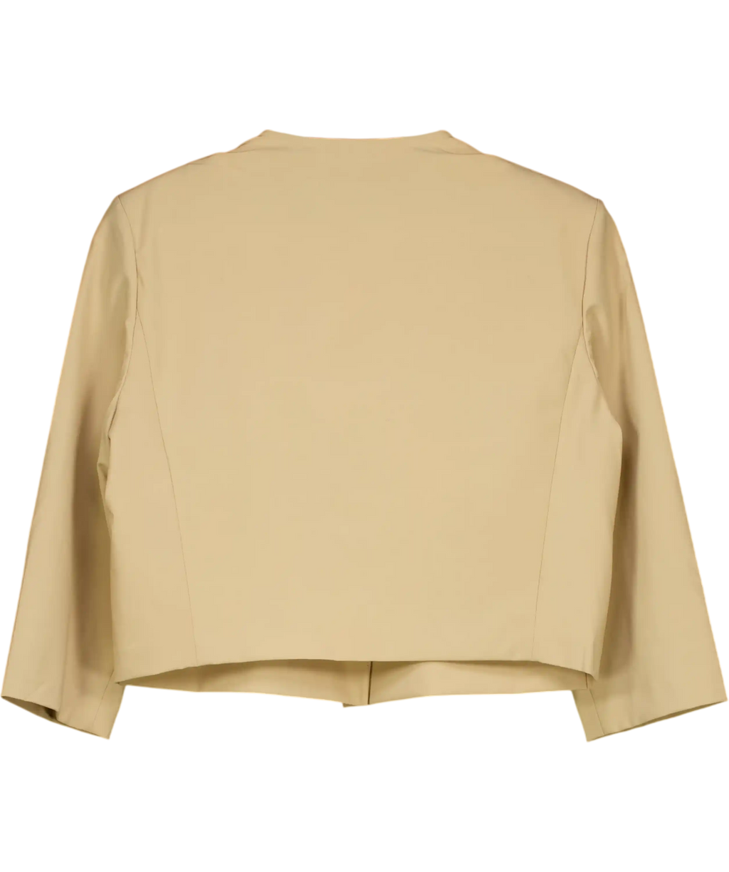 GOELIA Beige Cropped Jacket With Gold Buttons UK M