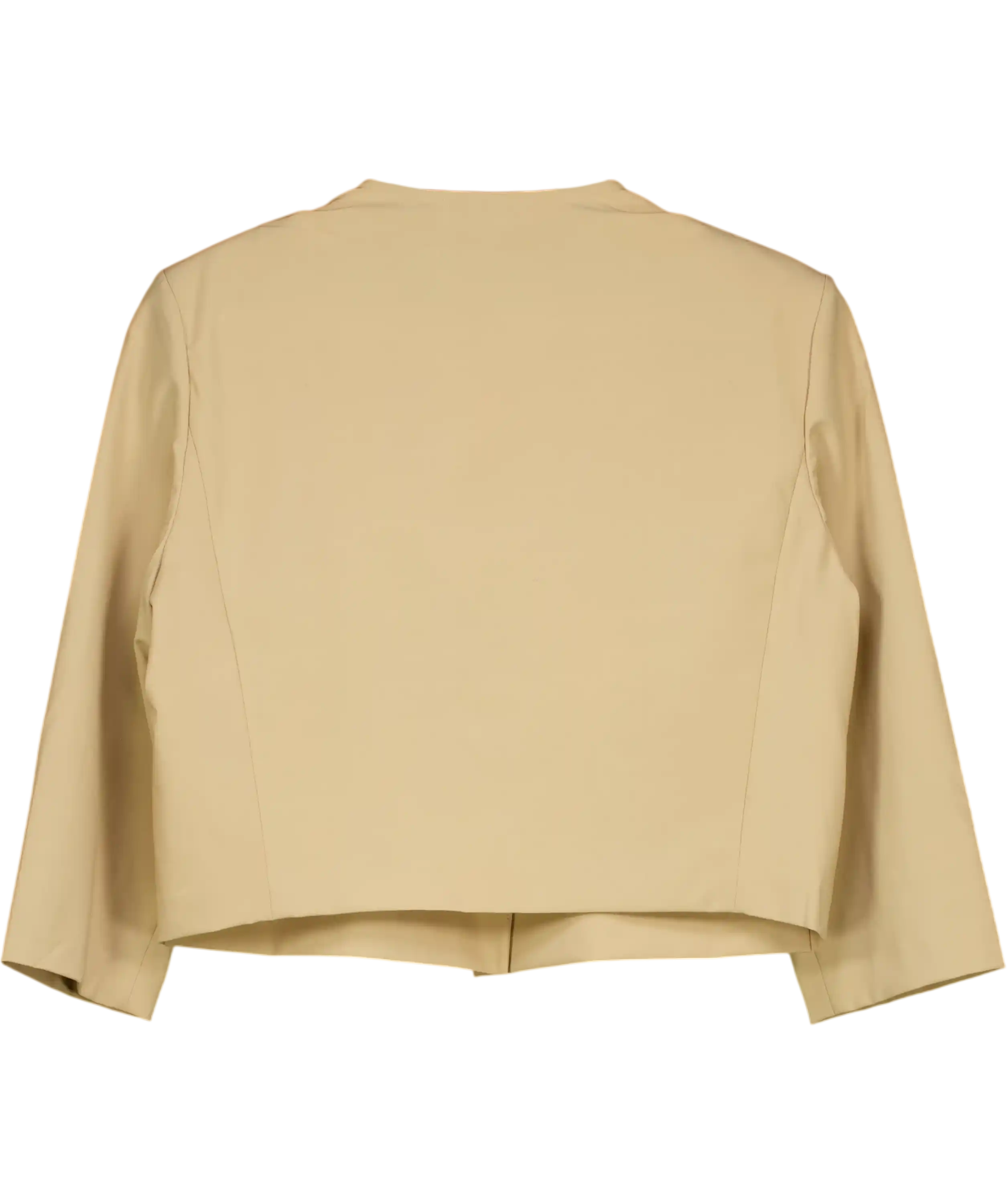 GOELIA Beige Cropped Jacket With Gold Buttons UK M