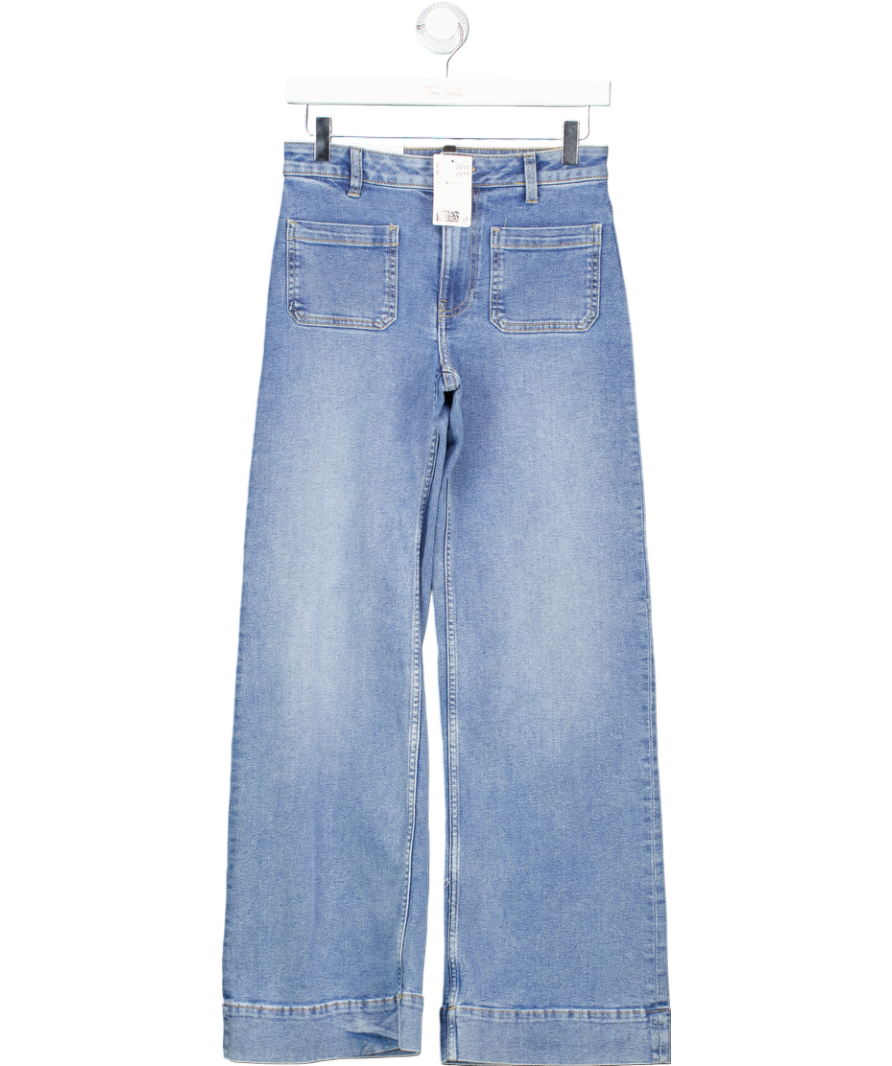 H&M Blue High Waisted Wide Leg Jeans UK 6