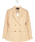 Karen Millen Beige Compact Stretch Essential Tailored Doubled Breasted Blazer UK 8