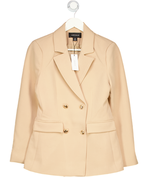 Karen Millen Beige Compact Stretch Essential Tailored Doubled Breasted Blazer UK 8