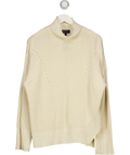 Topshop Cream Oversized Turtleneck Ribbed Jumper UK 10