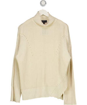 Topshop Cream Oversized Turtleneck Ribbed Jumper UK 10