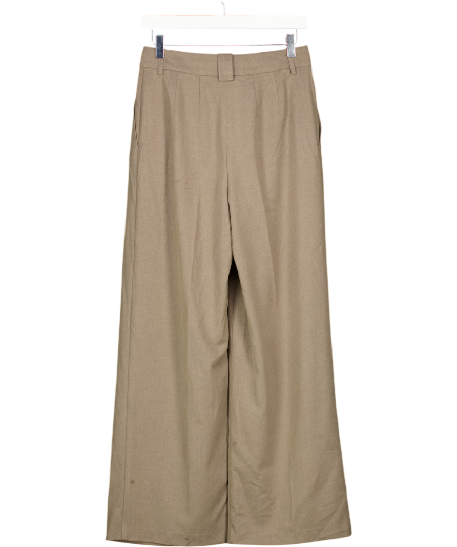 REISS Nude Petite Wide-leg Pleated Trousers In Neutral UK 6