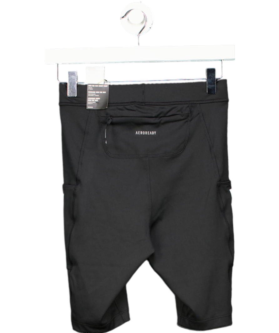 adidas Black Own The Run Short Running Tights UK S