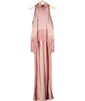 Coast Muse Pink Satin Fringe Halter Neck Maxi Dress UK 14