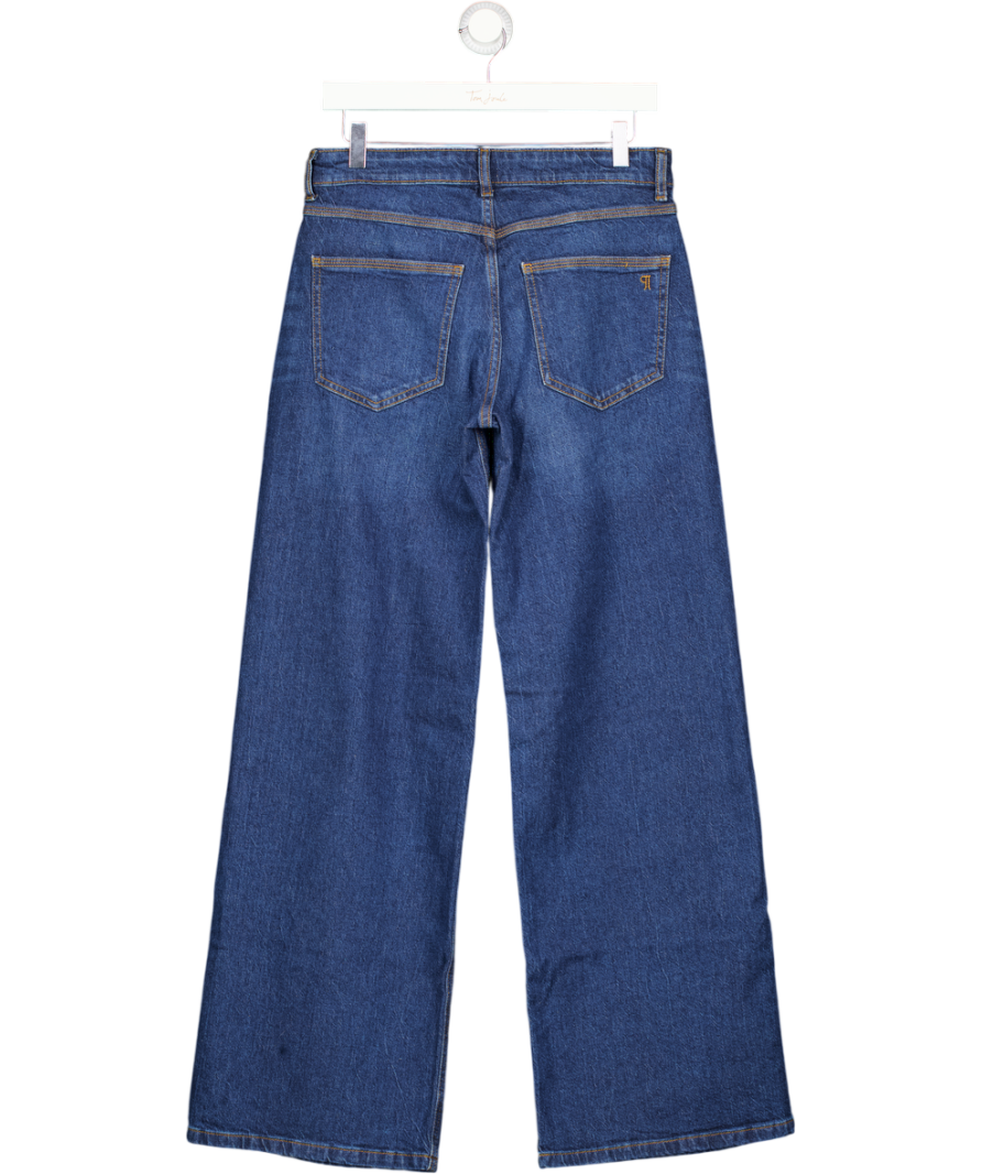 ANTHROPOLOGIE Blue Pearl-embellished Low-rise Wide-leg Jeans By Pilcro W25