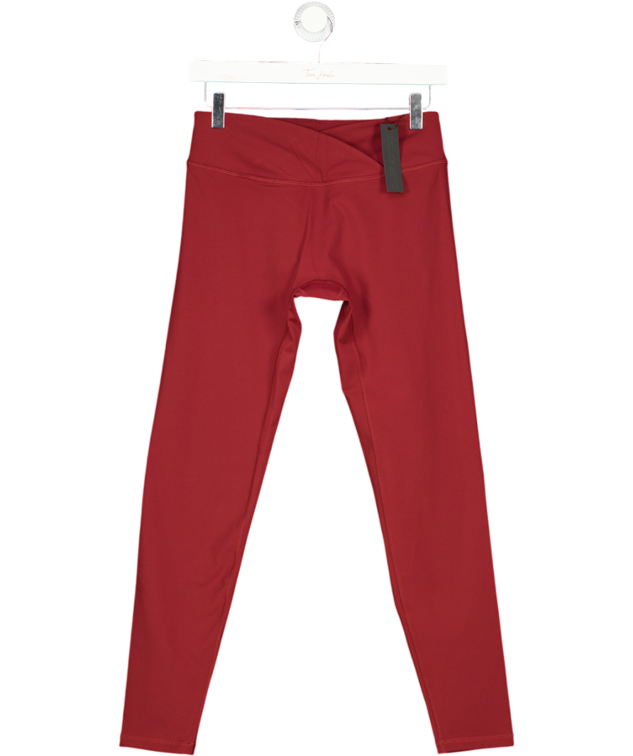 ONER ACTIVE Burgundy Red Activewear Leggings UK L