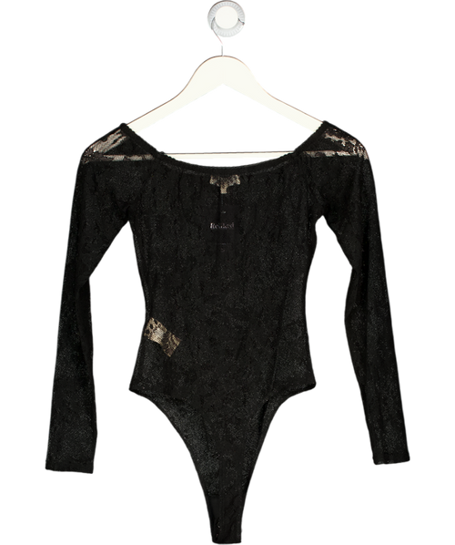 L'AGENCE Black Peonie Lace Bodysuit UK S