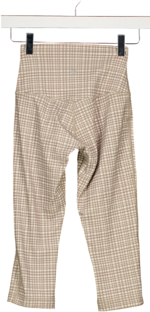 Lululemon Green Check Align High-rise Crop 17" UK 6
