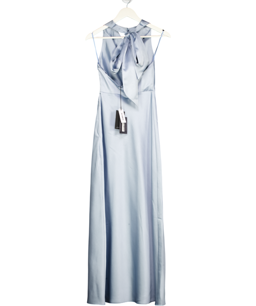 4th & Reckless Blue Satin Cowl Neck Low Back Maxi Dress UK 6