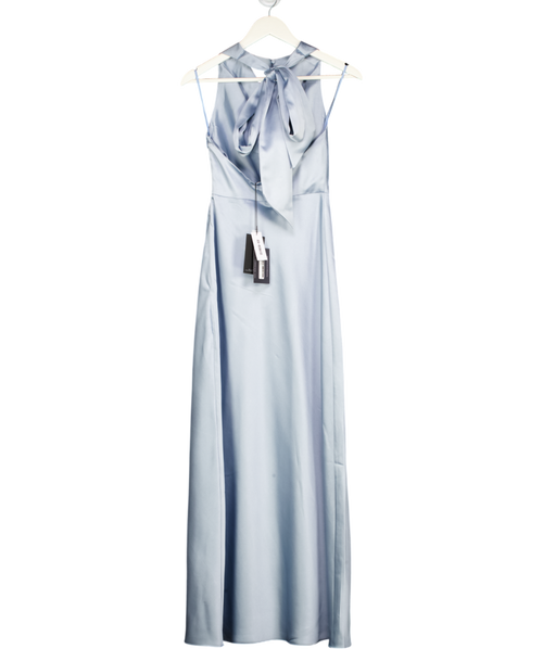 4th & Reckless Blue Satin Cowl Neck Low Back Maxi Dress UK 6