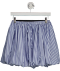 Ghospell Stripe Puffball Mini Skirt In Sky Blue UK XS