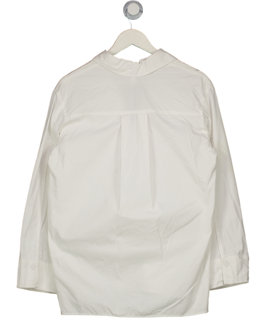 H&M White Popover Poplin Shirt UK XS