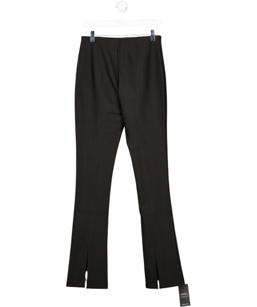Karen Millen Black Ponte High Waisted Slit Detail Trouser UK S