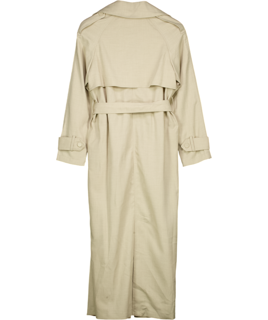 RIVER ISLAND Beige Collared Long Sleeve Trench Coat UK 6