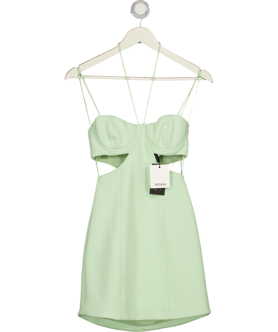 MISHA COLLECTION Apple Green Tokyo Mini Dress UK 6